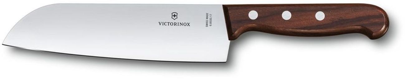 Нож кухонный Victorinox Rosewood, сантоку, 170мм, заточка прямая, стальной, коричневый [6.8500.17g]