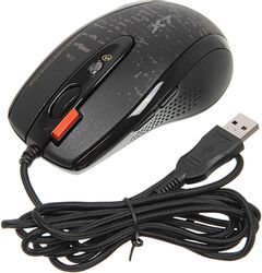 Мышь проводная A4TECH V-Track F5, USB, черный и рисунок