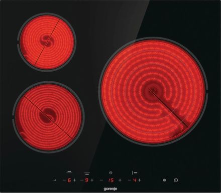 Электрическая варочная поверхность Gorenje ECT632BSCE, конфорок: 3 шт., стеклокерамика, независимая, черный