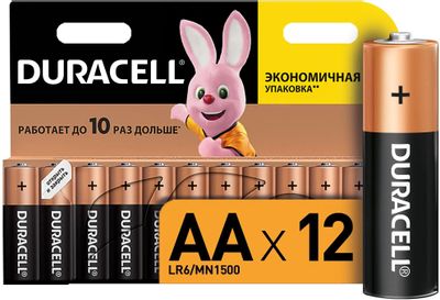 AA Батарейка Duracell Basic LR6-12BL MN1500, 12 шт. – купить в Ситилинк ...