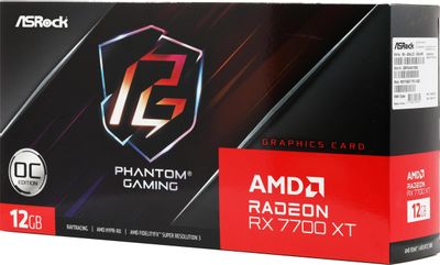 Видеокарта ASRock AMD Radeon RX 7700XT RX7700XT PG 12GO 12ГБ Phantom ...