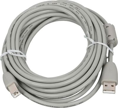 Кабель USB2.0  USB A(m) -  USB B(m),  ферритовый фильтр ,  5м,  серый [bw1413]