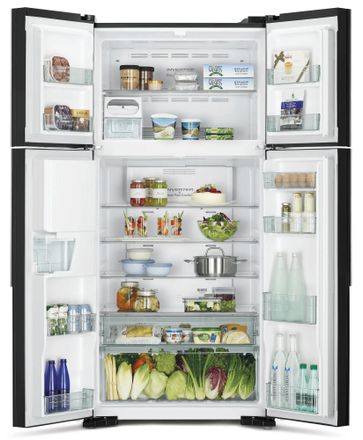 Холодильник двухкамерный Hitachi R-W660PUC7 GBK Side by Side, инверторный, черный