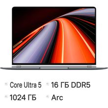 Изображение товара Ноутбук Huawei MateBook GT 14 EnzoH-W5611T, 14.2", OLED, Intel Core Ultra 5 125H 1.2ГГц, 14-ядерный, 16ГБ LPDDR5x, 1ТБ SSD,  Intel Arc, без операционной системы,  серый космос [53014nqd]