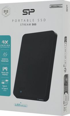 512ГБ Внешний диск SSD Silicon Power Stream S05, USB 3.0, запись