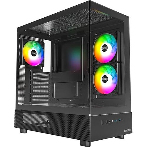 Корпус ATX MONTECH XR, Midi-Tower, без БП, черный [xr bl]