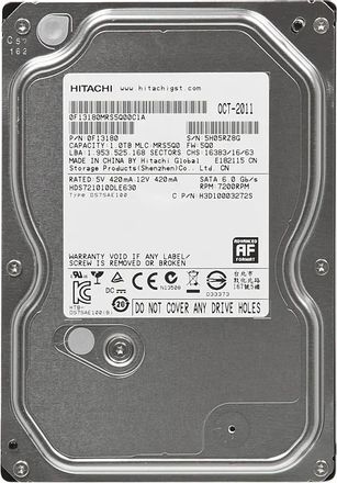 Жесткий диск Hitachi Deskstar 7K1000.D HDS721010DLE630,  1ТБ,  HDD,  SATA III,  3.5"