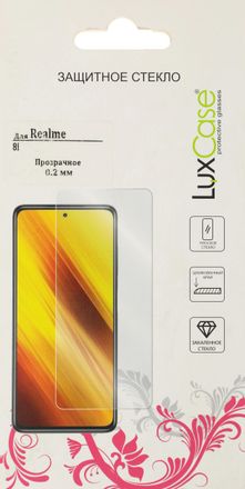 Защитное стекло для экрана  LuxCase для Realme 8i 100х180 мм, прозрачная, 1 шт, прозрачный [83237]