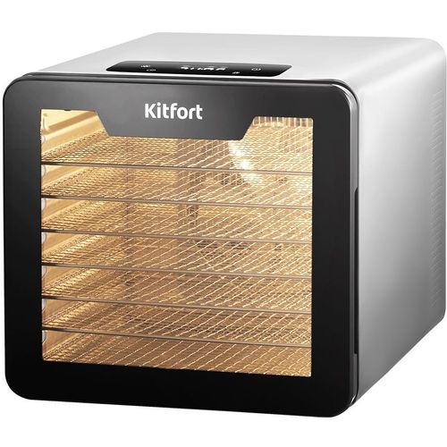 Сушилка для овощей и фруктов KitFort КТ-4955, нержавеющая сталь/черный, 21шт