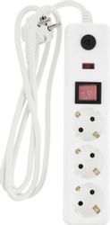 Сетевой фильтр IEK СФ-03К, 1.5м, белый