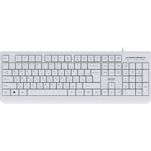 Клавиатура Acer OKW400, проводная, USB, мембранная, белый [zl.kbdee.01b]