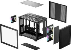 Корпус mATX DeepCool CG330 Mesh 3F, черный