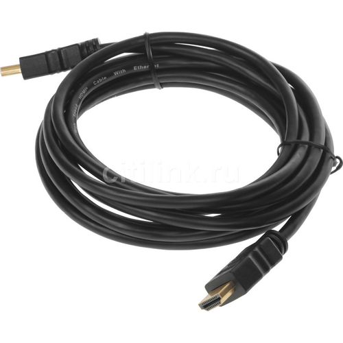 Кабель аудио-видео KINGPRICE KP-HDMI-v1.4-3m, HDMI (m) - HDMI (m), ver 1.4, 3м, GOLD, черный