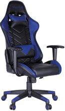 Изображение товара Игровое кресло HELMI Grand Prix на колесиках экокожа черное с синим