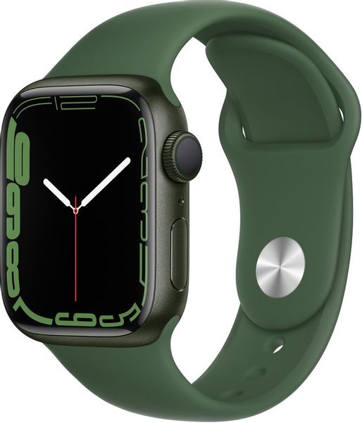 Смарт-часы Apple Watch Series 7 MKN03RU/A,  41мм,  зеленый / зеленый