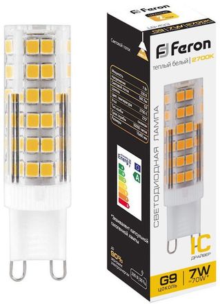 LED FERON G9,  7Вт, 25766