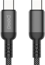 Изображение товара Кабель PERO DC-15 USB Type-C (m) - USB Type-C (m) 1.2м оплетка черный