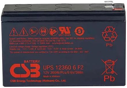 Аккумуляторная батарея CSB UPS123606 F2 для ИБП,  12В,  7.5Ач [ups 123606]