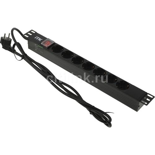 Блок распределения питания ITK PH12-7D1-P, горизонт.размещ., SchukoХ7, Тип вход. тока 16A, 2м