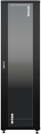 Шкаф коммутационный NTSS Премиум NTSS-R42U6060GS-BL напольный, стеклянная передняя дверь, 42U, 600x1987x600 мм