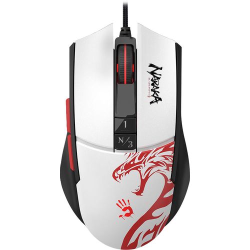 Мышь проводная A4TECH Bloody L65 Max, игровая, оптическая, USB, 12000dpi, белый и рисунок [l65 max naraka]
