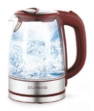 Чайник электрический StarWind SKG2419, 2200Вт, бордовый и серебристый ...