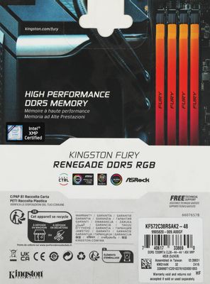 Оперативная память Kingston Fury Renegade XMP KF572C38RSAK2-48 DDR5 ...