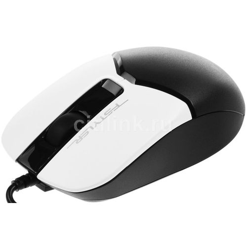 Мышь проводная A4TECH Fstyler FM12S Panda, оптическая, USB, 1200dpi, белый и черный