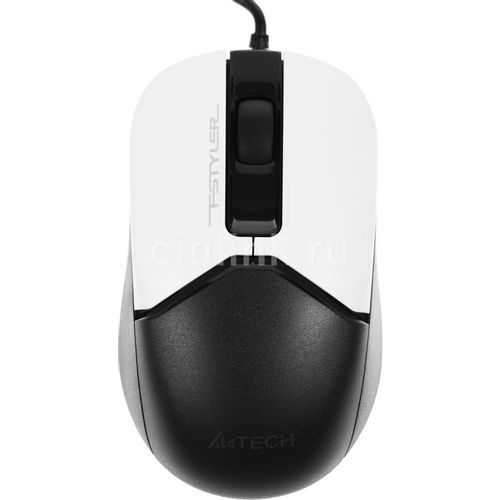 Мышь проводная A4TECH Fstyler FM12S Panda, оптическая, USB, 1200dpi, белый и черный
