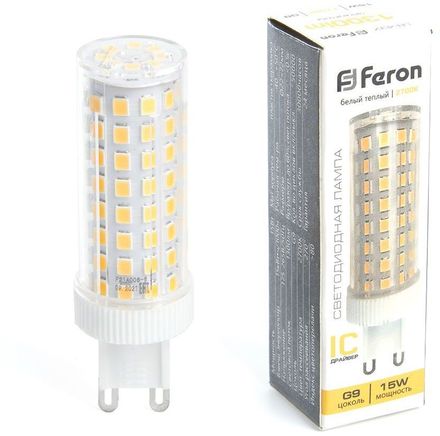 LED FERON G9, 15Вт, 38212