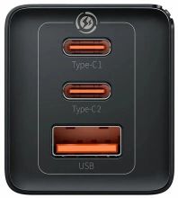 Изображение товара Зарядное устройство BASEUS GaN5 Pro 65Вт USB-A и 2xUSB-C - быстрая и компактная зарядка