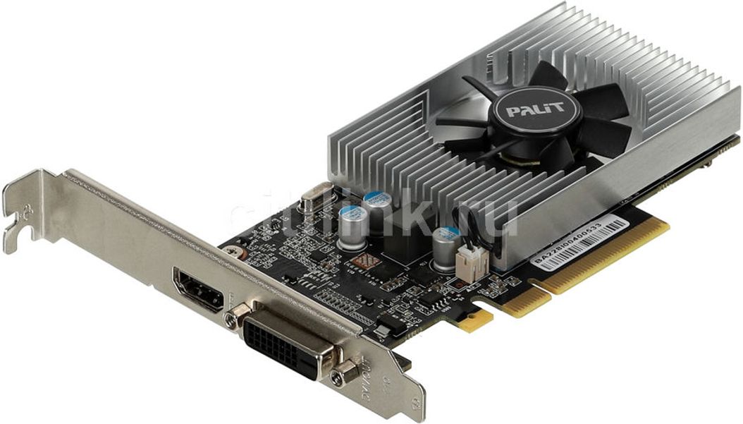 Видеокарта Palit NVIDIA GeForce GT 1030 PA-GT1030 2GD4 2ГБ DDR4, Low Profile, Ret [nec103000646-1082f]