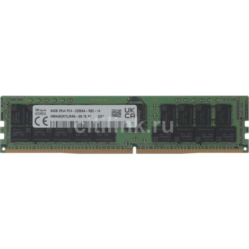 Память DDR4 Hynix HMAA8GR7CJR4N-XN 64ГБ DIMM, ECC, registered, PC4-25600, CL22, 3200МГц