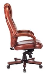 Кресло руководителя Бюрократ Т-9923Орех (T-9923Walnut), кожа, до 200кг, светло-коричневый