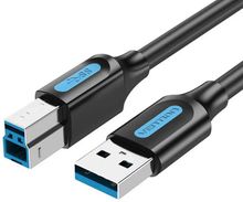 Изображение товара Кабель USB3.0 VENTION COOBH,  USB 3.0 A(m) -  USB 3.0 B (m),  круглое,  2м,  черный