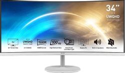 Изображение товара 34" Монитор MSI Pro MP341CQW,  3440x1440,  VA,  100Гц,  2хHDMI,  1хDP,  изогнутый, белый [9s6-3pb2ct-025]