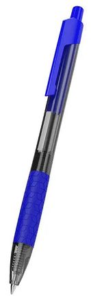 Упаковка шариковых ручек Deli Arrow EQ01930 автоматическая корп.прозрачный d=0.7мм чернила синий резин. манжета