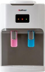 Кулер HOTFROST D115, настольный, компрессорный, push - кран, белый/серый