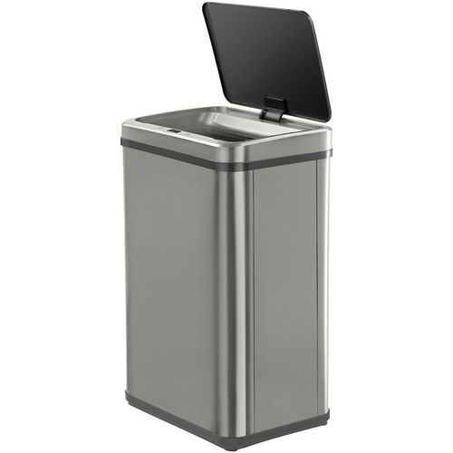 Ведро для мусора TESLER STB-50F, 50л, пластик, прямоугольная, сенсорная крышка, серый [stb-50f inox]
