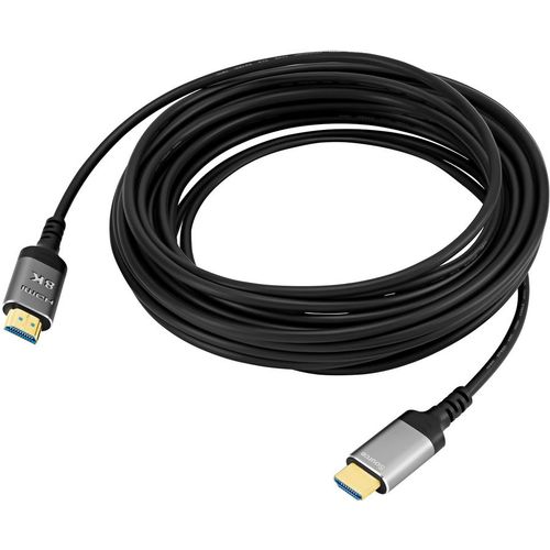 Кабель аудио-видео Digma HDMI 2.1 AOC, HDMI (m) — HDMI (m), ver 2.1, 10м, GOLD, черный [hdmi-aoc2.1-10]