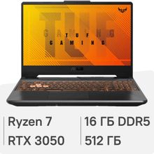 Изображение товара Игровой ноутбук ASUS TUF Gaming A15 FA506NCG-HN218 15.6 IPS AMD Ryzen 7 RTX 3050 16ГБ SSD без ОС