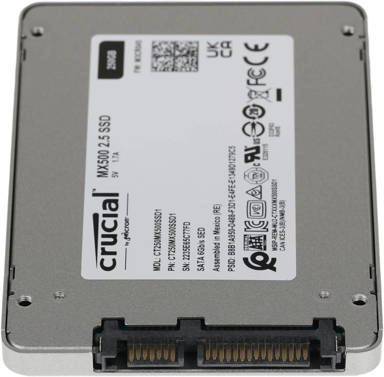 Характеристики SSD накопитель Crucial MX500 CT250MX500SSD1 250ГБ