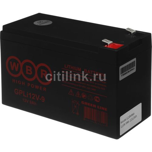 Аккумуляторная батарея WBR GPLi12-9 для ИБП, 12.8В, 9Ач [gpli12-9 wbr]