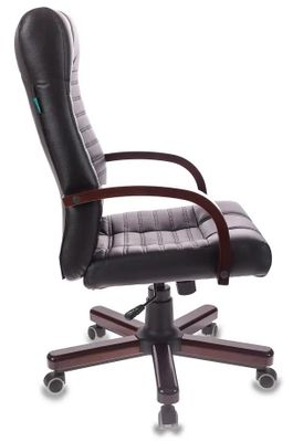 Кресло руководителя Бюрократ KB-10WALNUT, на колесиках, эко.кожа ...