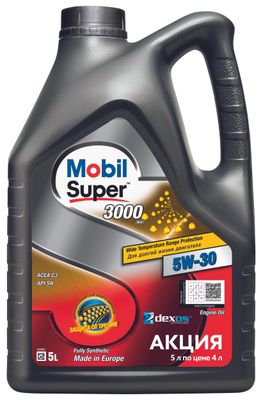 Моторное масло MOBIL Super 3000 XE, 5W-30, 5л, синтетическое [156156]