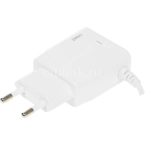 Сетевое зарядное устройство PERO TC04, USB-A, microUSB, 10.5Вт, 2.1A, белый [тс04w2amu]