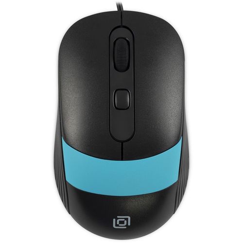 Мышь проводная Oklick 310M, оптическая, USB, 2400dpi, черный и синий [1869099]