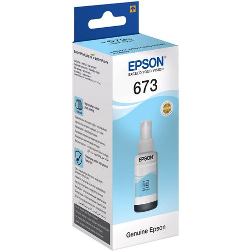 Чернила Epson 673 C13T67354A, для Epson, 70мл, светло-голубой
