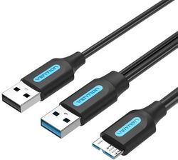 Изображение товара Кабель USB3.0 VENTION CQPBD, USB 3.0 A(m) (прямой) - USB 2.0 A (m) (прямой), круглое, 0.5м, черный Изображение товара Кабель USB3.0 VENTION CQPBD, USB 3.0 A(m) (прямой) - USB 2.0 A (m) (прямой), круглое, 0.5м, черный
