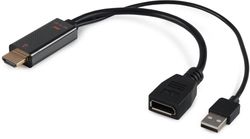 Изображение товара Переходник Buro HDMI (m) -  DisplayPort (f),  ver 1.4,  ver 2.0,  черный [bu-hdmi(m)-dp(f)]
